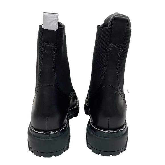 New! Rag & Bone Shiloh Black Leather Combat Boots - Picture 8 of 9
